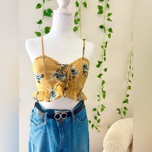Floral Yellow Crop Top